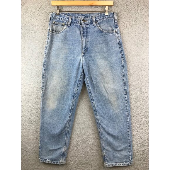 Carhartt Men's B17 Relaxed Fit Denim Blue Jeans 36x30 Distressed - Picture 2 of 8